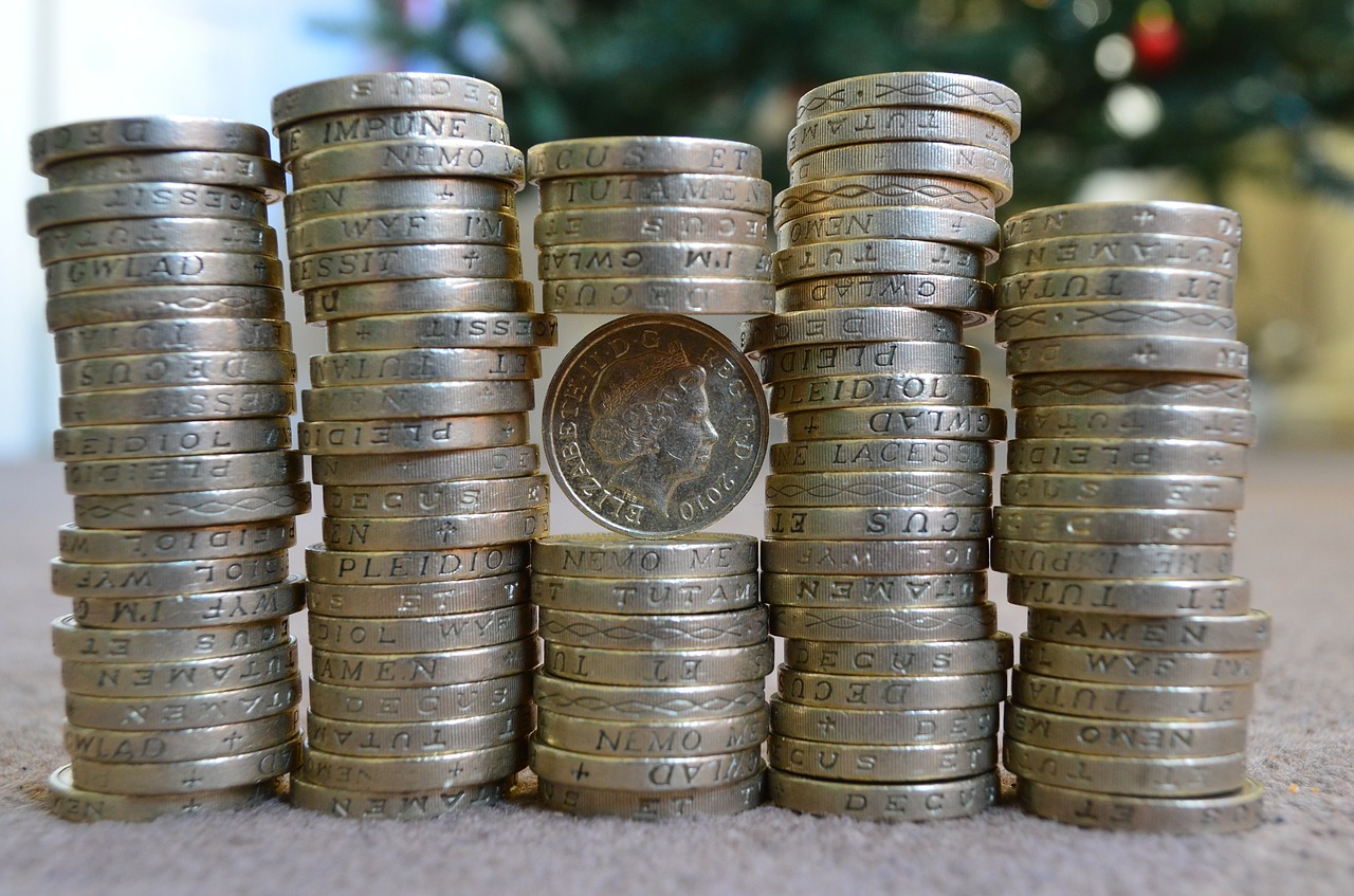 Image of stacked up pound coins